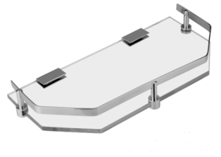 Glass Shelf Diamond Brass